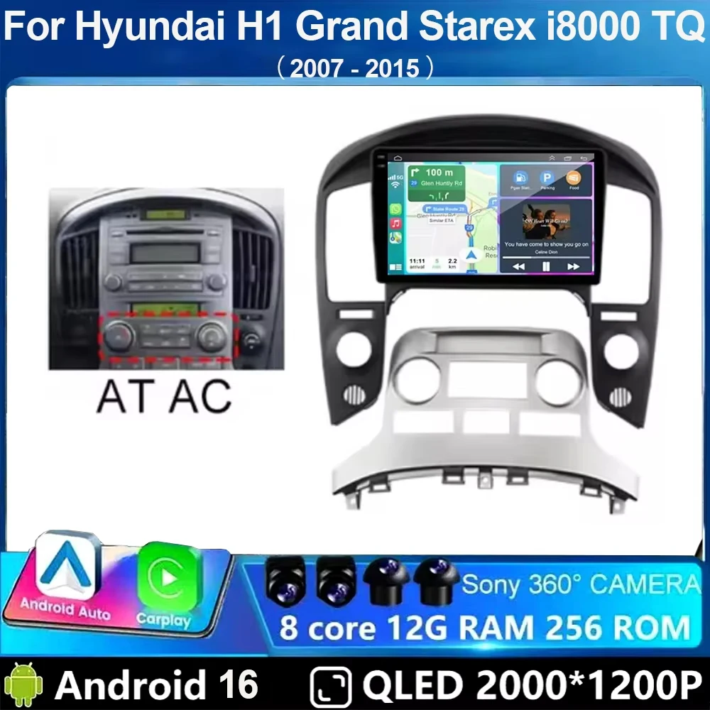 Android 16 für Hyundai H1 Grand Starex I8000 TQ 2007-2015 5G Autoradio CarPlay Multimedia-Player Autoradio Navigation GPS 360