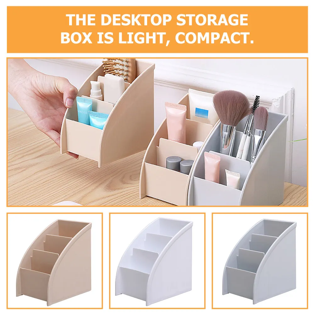 3Pcs Trapezoidal Multi-Grid Desktop Organizer Storage Box for Cosmetics Stationery Jewelry Data Cables Sundries Compartment Pen