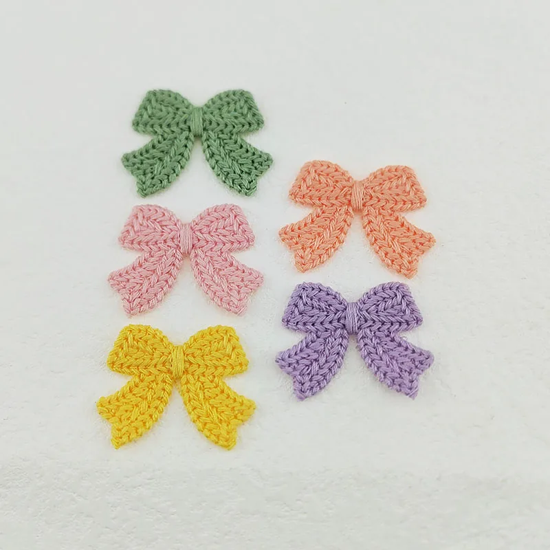 50 Stück 35*25mm Wollschleifen-Applikationen für DIY-Kleidung, Hüte, Schuhe, Nähzubehör, Aufnäher, Kopfbedeckungen, Haarschleifen, Clips, Dekorationszubehör – Detail 13