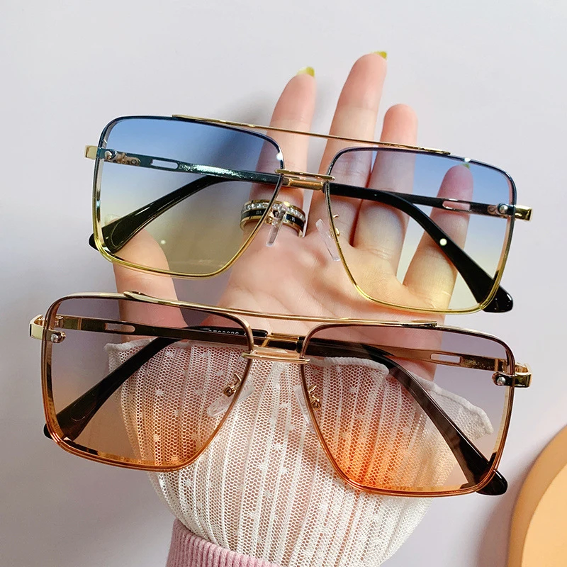 Sunglasses Women 2022 Square Fashion Glasses Rimless Shades  Retro Vasos Decorativos Lunette De Soleil Femme Zonnebril Dames Sol