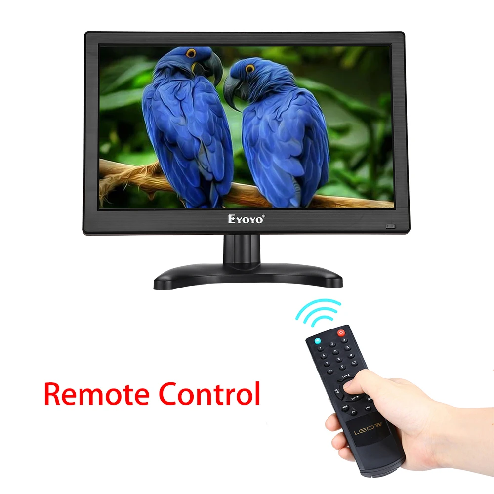 Eyoyo 12 Inch CCTV Surveillance Security Monitor HD 1920*1080 IPS LCD Home Office Desktop Display With Speaker VGA BNC USB Input