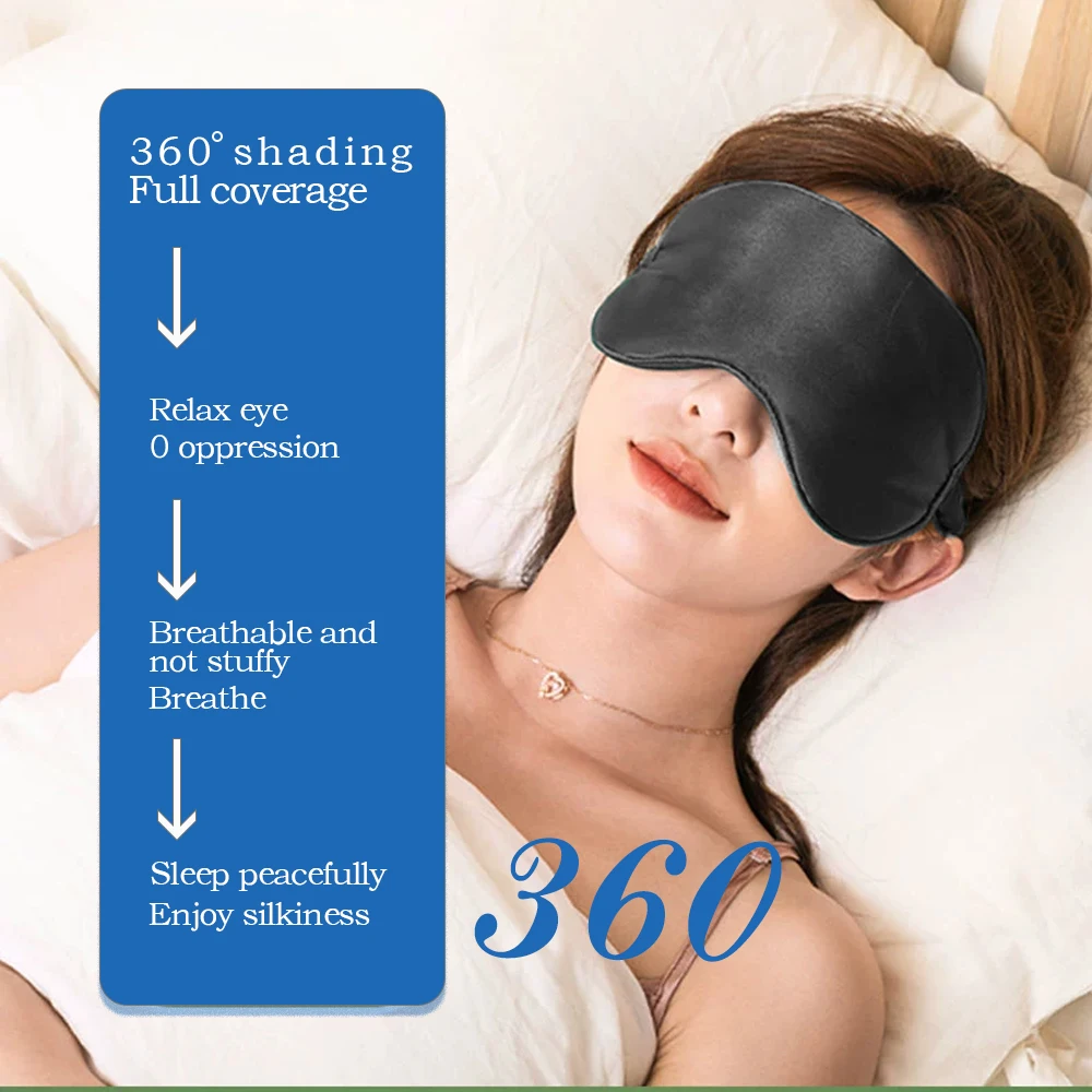 Sleeping Eye Mask Journey Sleep Shade Imitation Silk Comfortable Soft Adjustable Portable Eyepatch Eye Cover for Sleep Eyemask