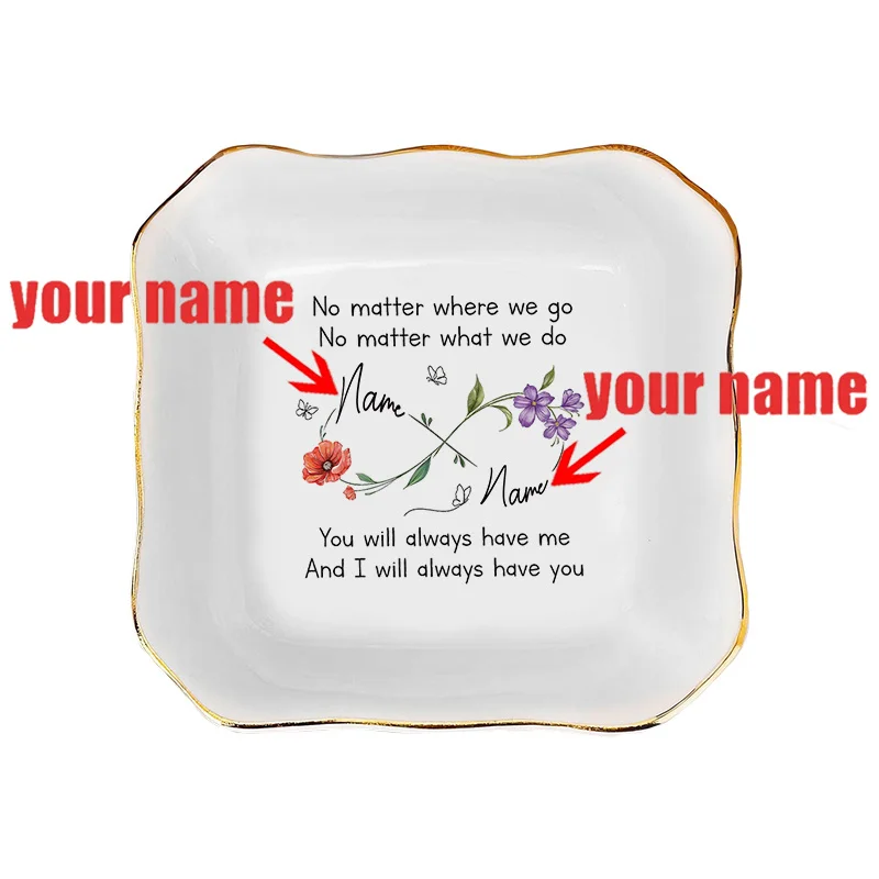 1pc for Bestie Friendship Jewelry Dish - Personalized Custom Ceramic Dish for Rings, Earrings, Thoughtful Gift for Best Friends,