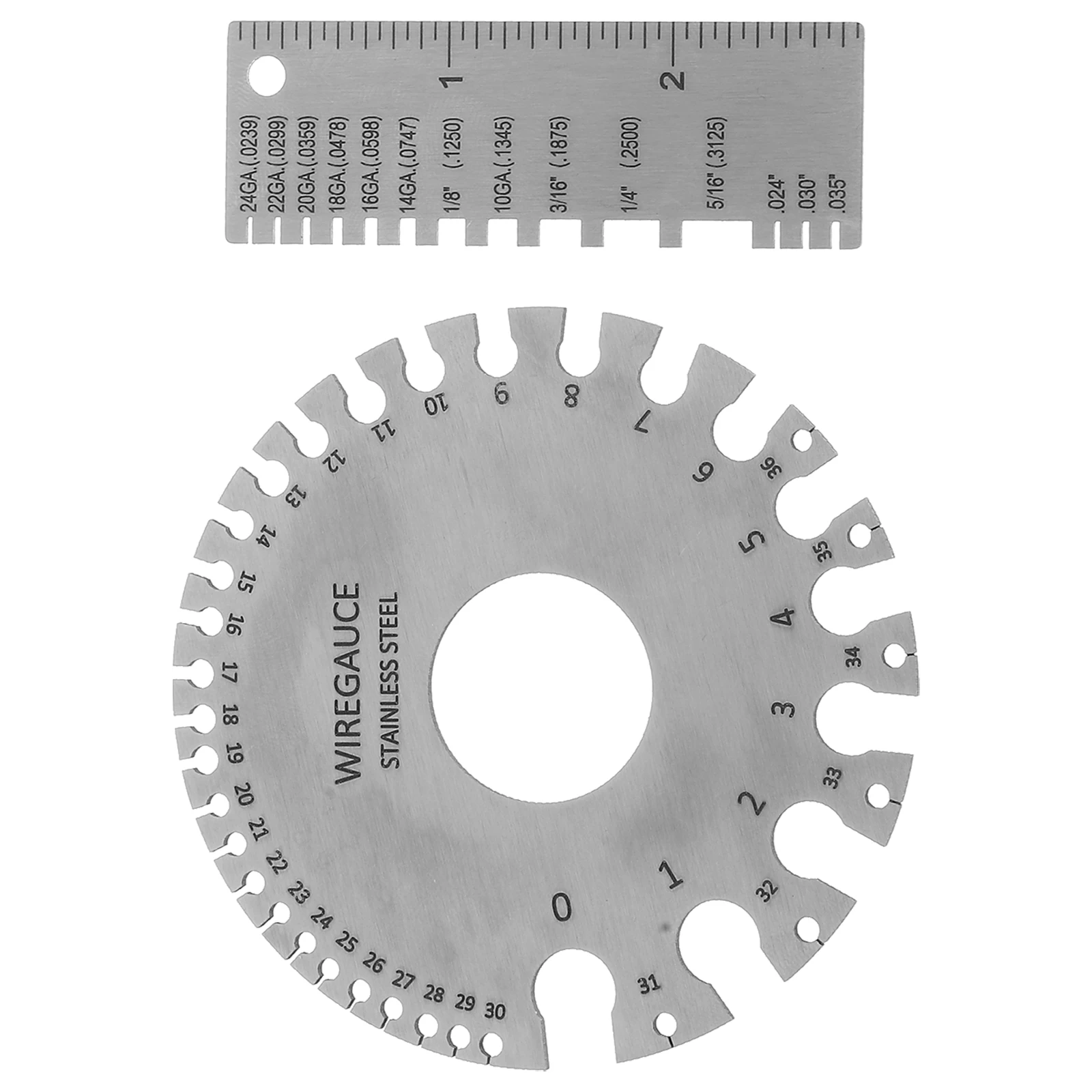 

2pcs Welding Gauge Set Stainless Steel Thickness Measuring Tool Metal Ruler Wire Metal Gauge Weld Inspection Material