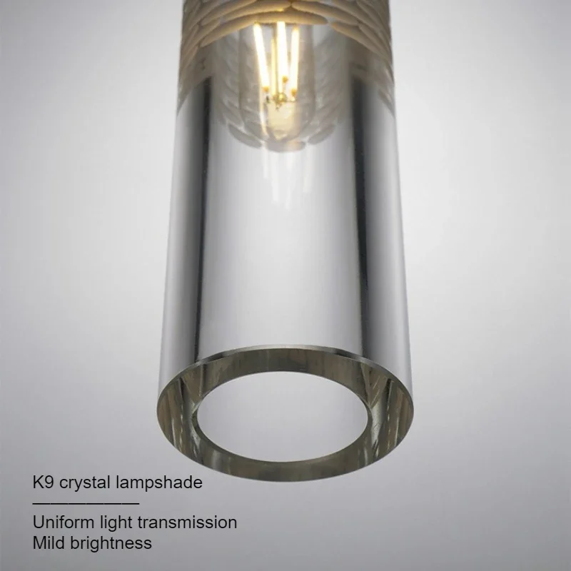 SANDYHA الحديثة الحد الأدنى أنيقة كريستال قلادة LED ضوء غرفة المعيشة غرفة نوم طاولة طعام أنيقة ديكور المنزل تركيبة إضاءة