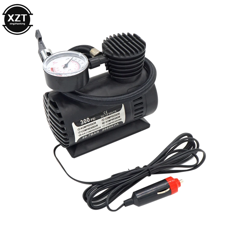 

12V Portable Car Air Compressor Tire Inflator Pump 300psi Universal Auto Accessories Repair Tool For Cars Bicycle Tires Ball