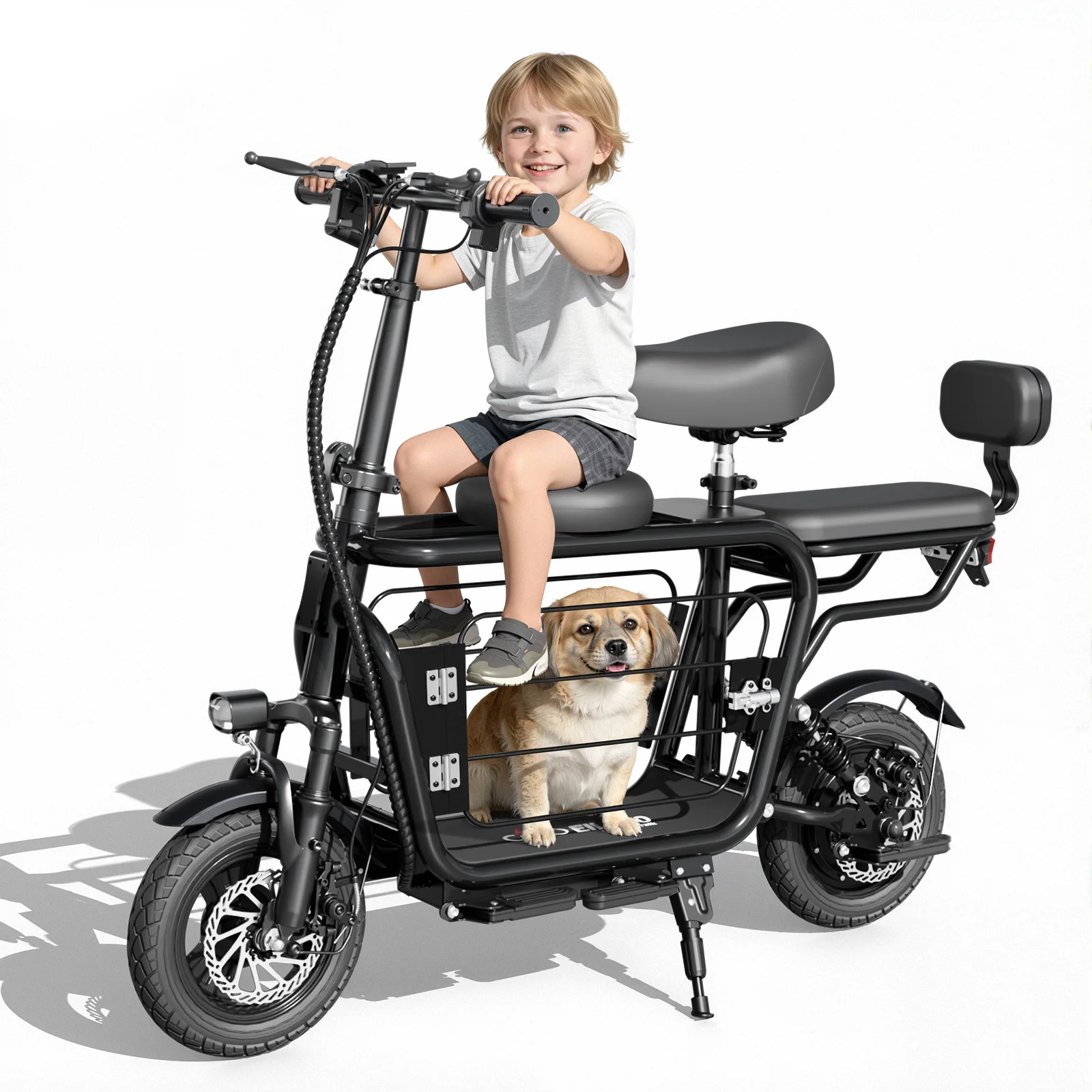 

Eilleo Spacewalk 48V Electric Scooter for Adults with Large Pet Basket 750W Motor,18.75MPH Foldable Commuter E-Scooter with Seat