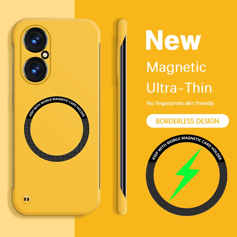 Funda Magnética Ligera para Teléfono Huawei Nova Y73 Enjoy 80, Antihuellas, de Lujo, Protectora, Carcasa Trasera Rígida de PC sin Marco