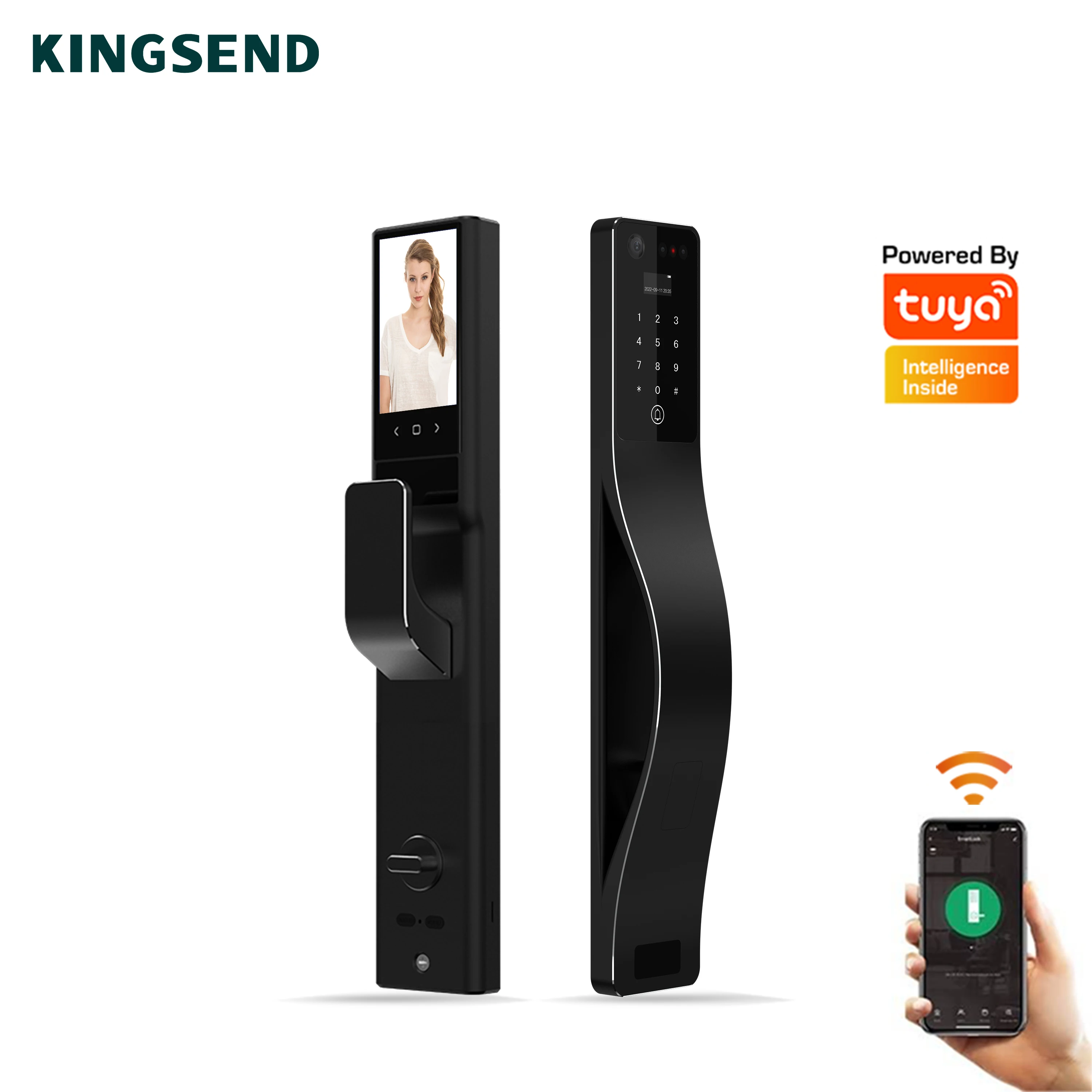 

Palm Vein Fingerprint Face Recognition Lock With Camera Electric Digital Automatic Door Smart Lock Tuya APP