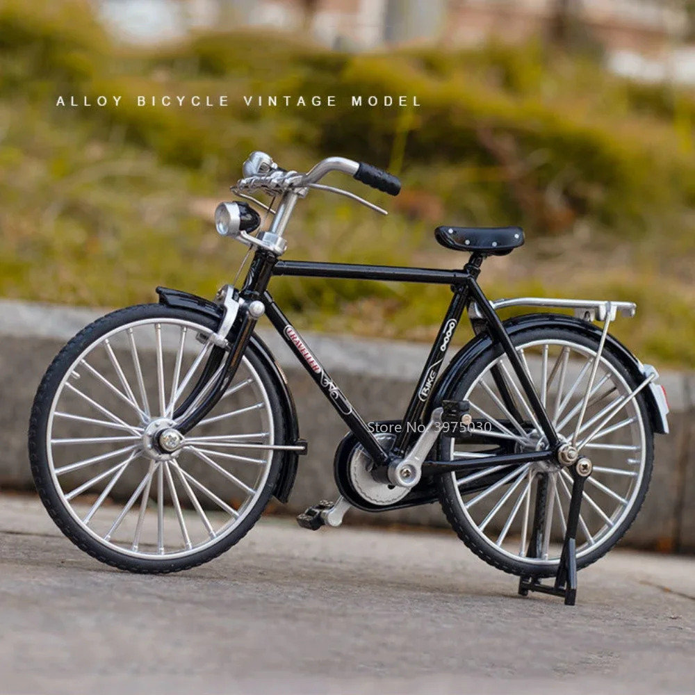 

1/10 Scale Retro Bicycle Model Toys Alloy Diecast Bike Model High Simulation Bicycle With Rubber Tires Collection Gifts For Boys