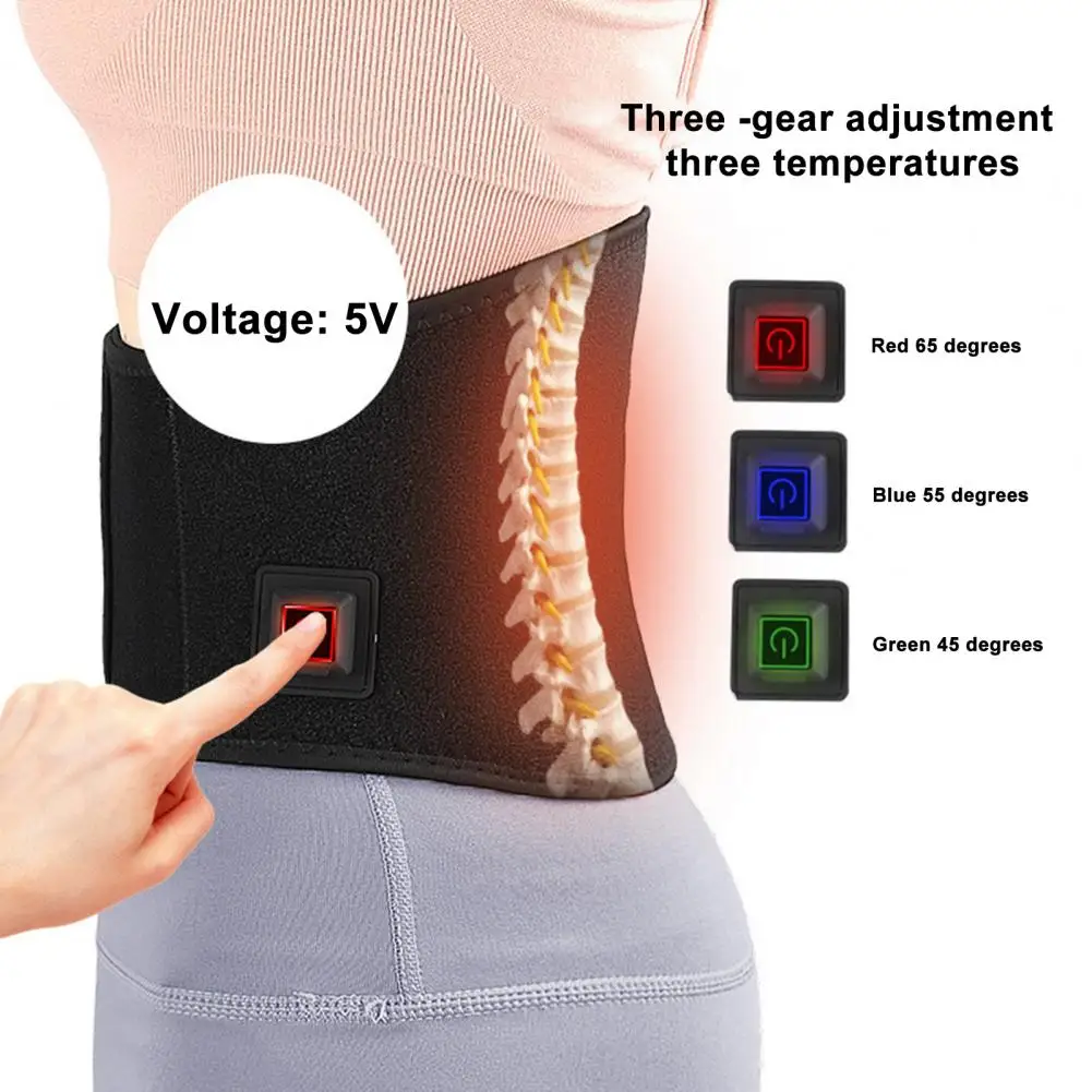 Electric Waist Support Waist Support Electric Heating Waist Pad with Vibration Massage for Lower Back Pain Relief for Cramps