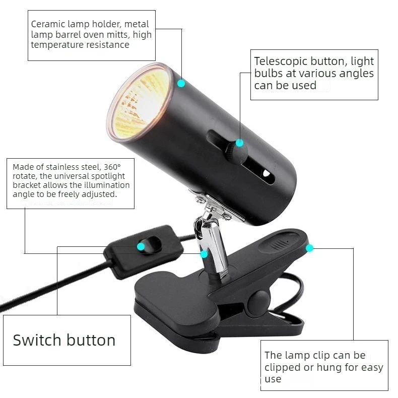 Full Spectrum Sunlike LED Grow Light with Universal Clip Indoor Supplement Lamp for House Plants