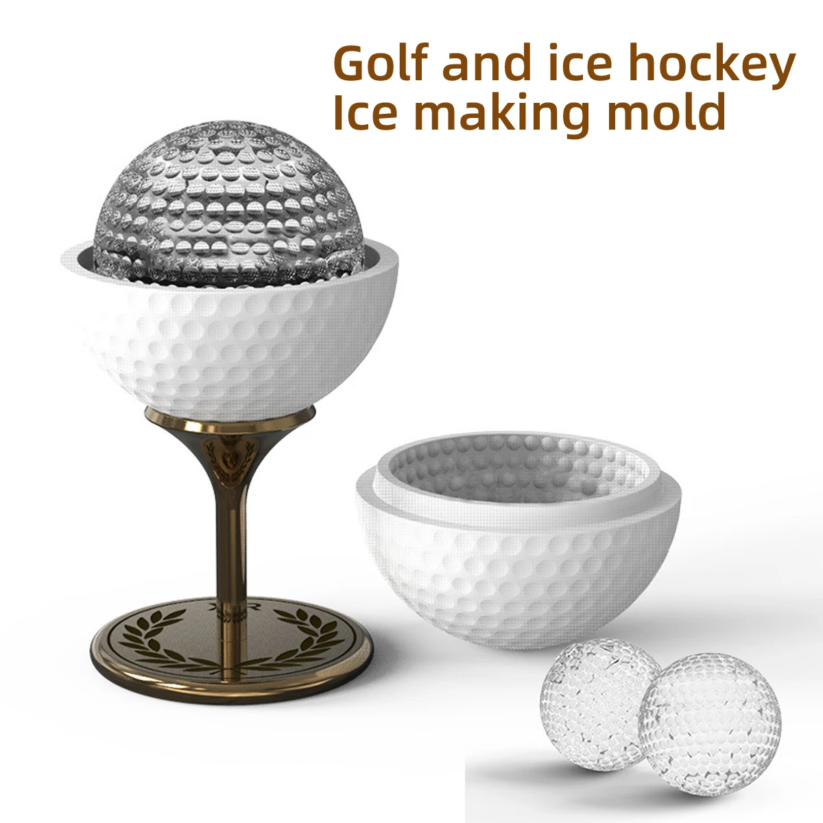1 قطعة جولف سيليكون كرة الثلج قالب دائري ويسكي خاص جولف قالب الثلج أدوات مطبخ قابلة لإعادة الاستخدام ويسكي قالب الثلج الكرة قوالب الثلج #1