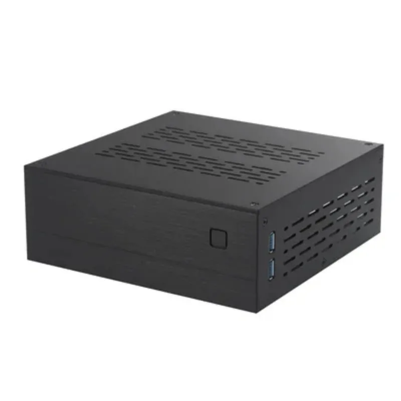 A01 Aluminum Mini-ITX Case - Horizontal HTPC/Industrial Control Compact Chassis, Slim Small Form Factor PC Case for Home/Office view 2