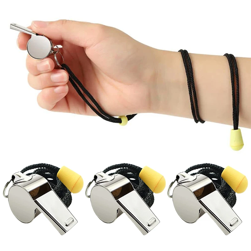 Sifflet en métal pour arbitre, sifflets en acier inoxydable, sport, rugby, football, football, basket-ball, fête d'entraînement, école, outils de pom-pom girl