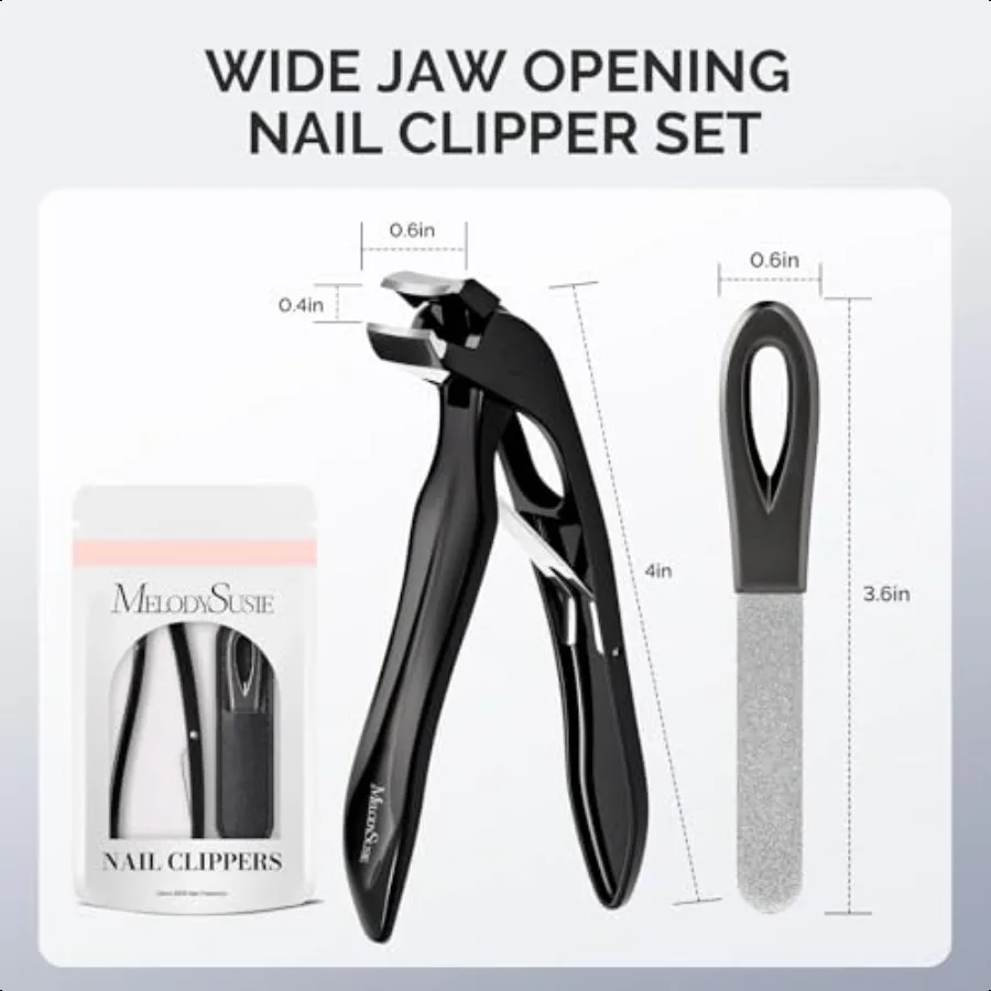 Wide Jaw Opening Nail Clippers Toenail Clippers for Seniors Thick Nails Angled Head Large Nail Clippers for Men Women with Nail