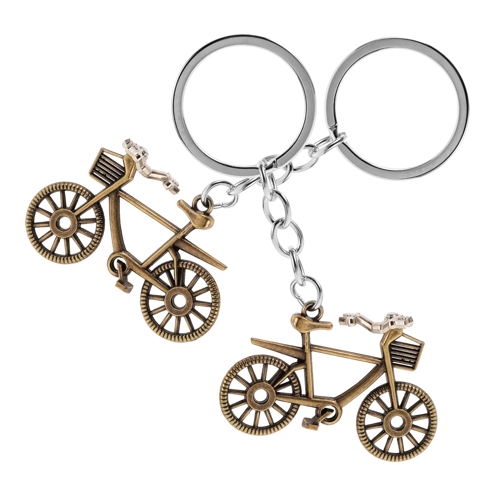 

2 Pcs Bicycle Key Chain Pendant Card Game Keychain Charm Funny Mini Bike Cute Metal Accessories for Women Dirt Cycling Gifts