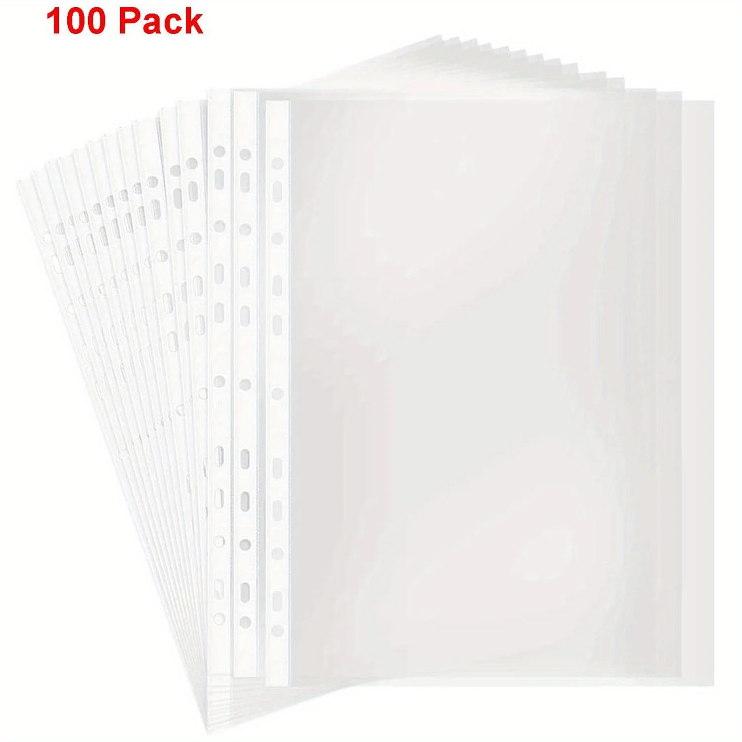 홀 링 바인더용 파일 포켓, A4 파일 폴더, 재킷, 홀 링 바인더용 가방, 폴더(3C/8C 두께), 100개