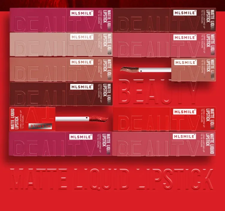 MLSMILE 6색 논스틱 컵 벨벳 새틴 글로스 립글레이즈 미스트 리퀴드 매트 립스틱 방수 롱래스팅 컬러 리퀴드