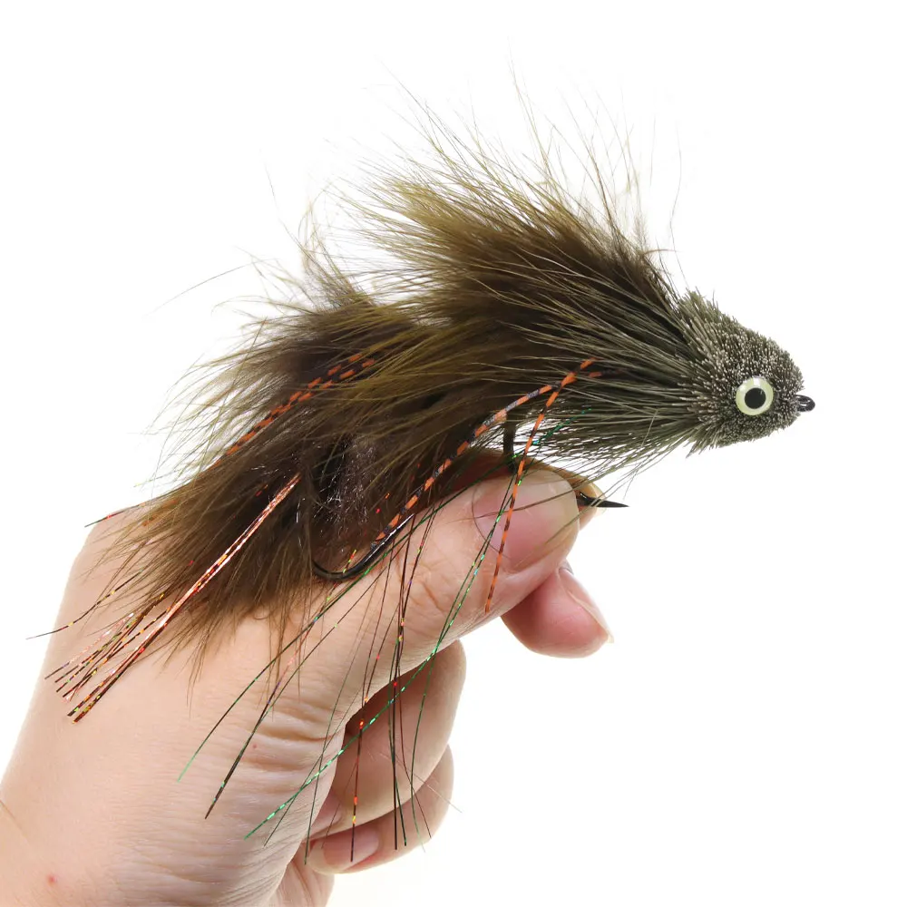 1/2 Stück Gelenkige Fisch-Streamer aus Hirschhaar, Bass- und Insekten-Streamer, Fischgräten-Streamer, Big Game Fisch, Meeresfischen, Hecht-, Barsch- und Forellen-Angelköder – Detail 7