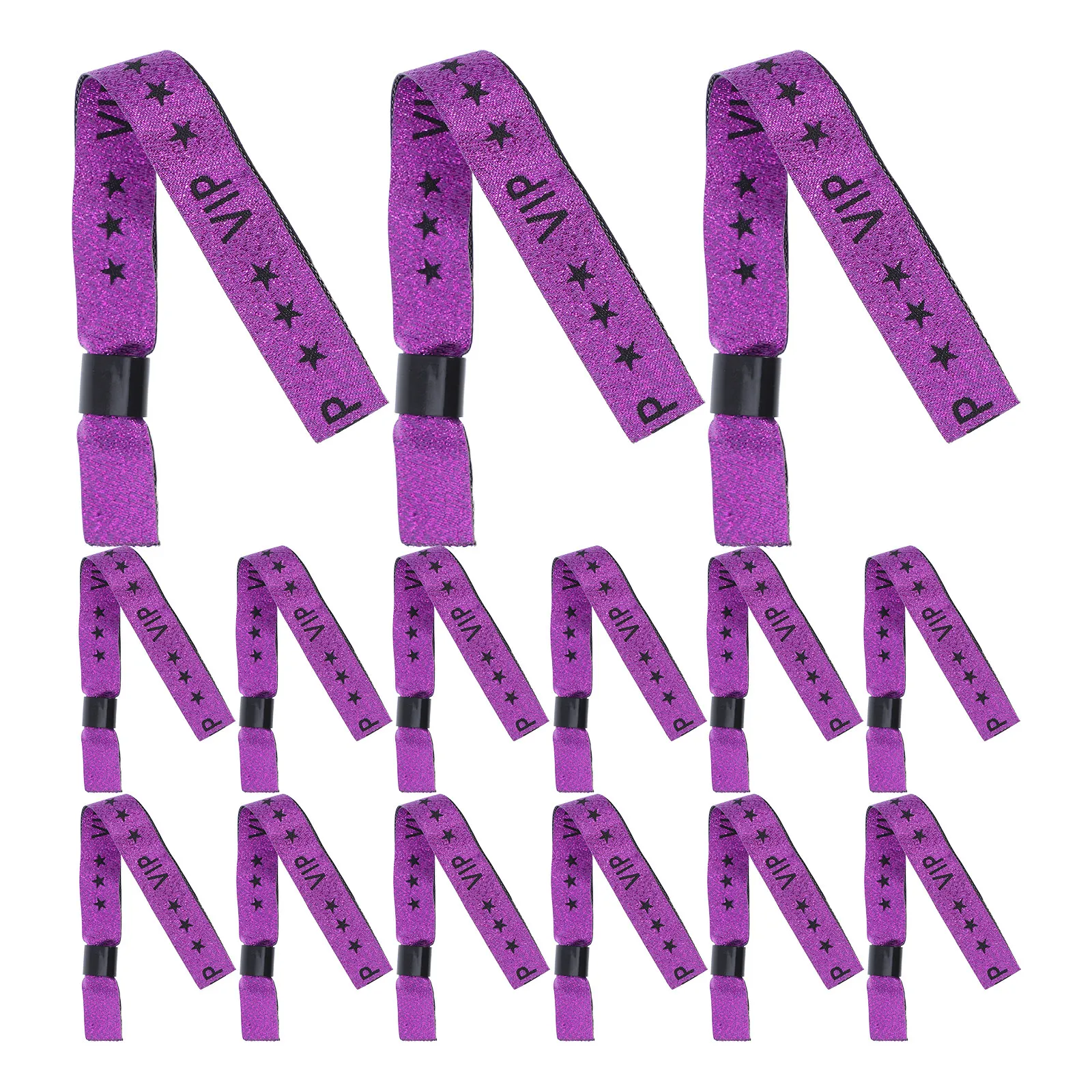 

20Pcs Purple Vip Fabric Wristbands for Parties Events Weddings Concerts Nightclubs Music Festivals Fast Admission Guest