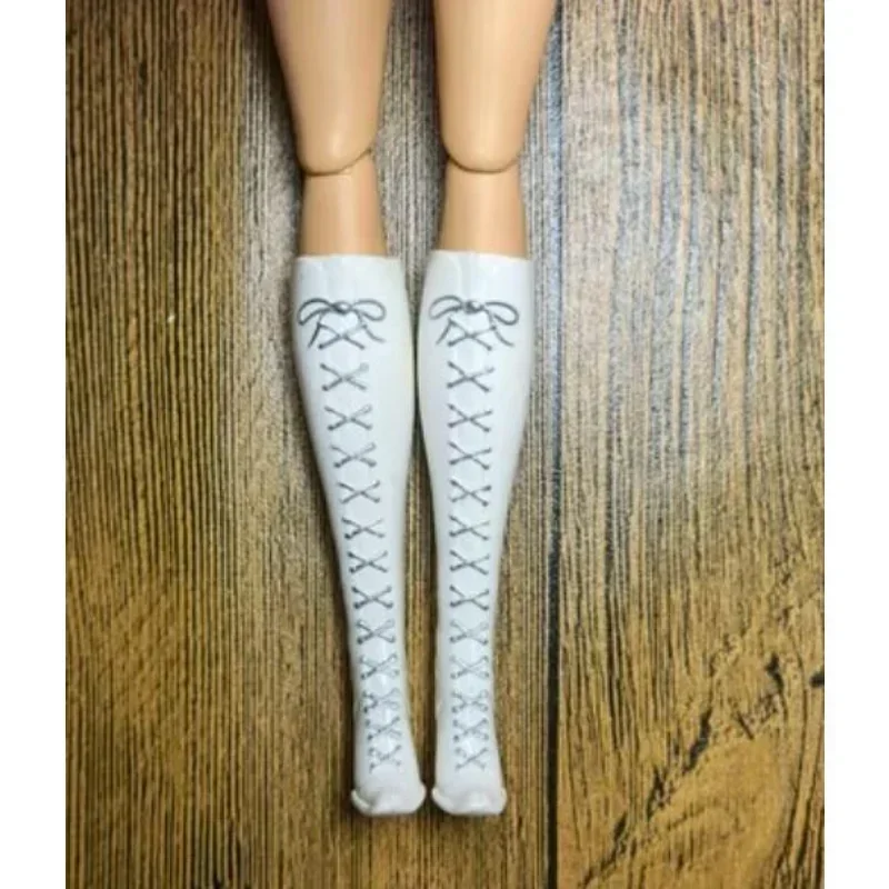 High heels Doll  flat feet shoes white boots gifts accessories for your 1/6 Barbie dolls TpQ88