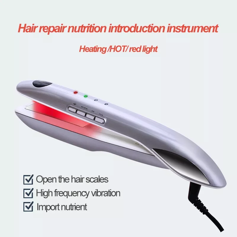 OIYALI Red or Blue Light Hair Care Iron Heating & Cooling Therapy for Repair, 12000Hz Vibration | Hair Care Freezer Clip