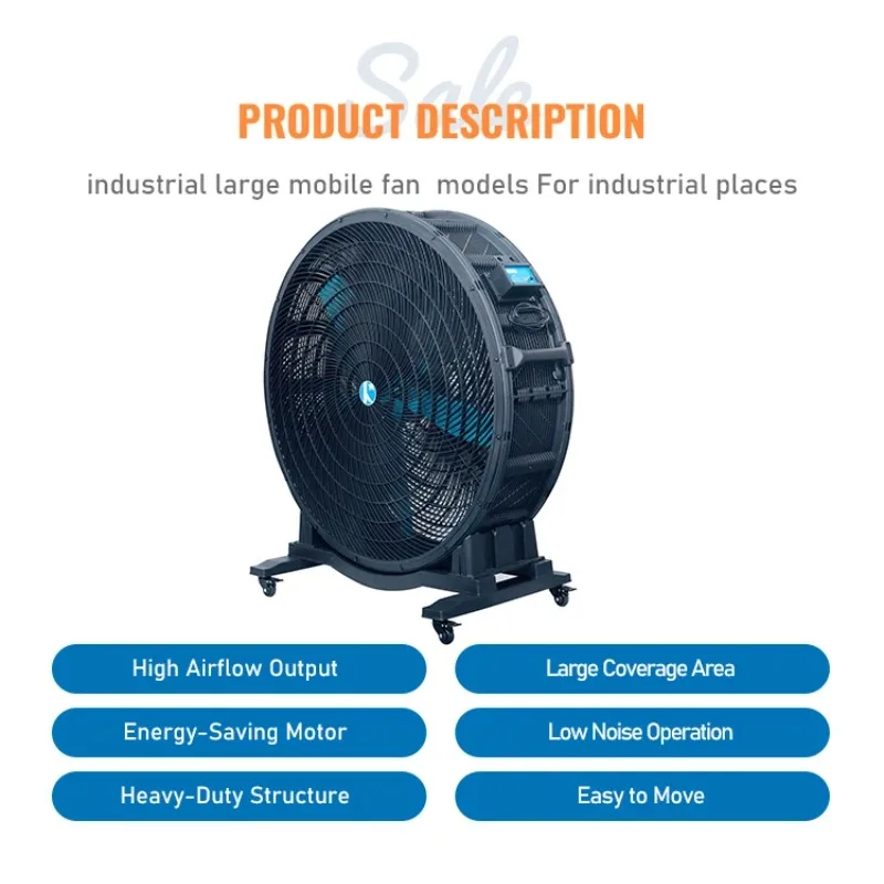 Customizable  Industrial Large Portable Ball AC HVLS Floor Standing Exhaust Fan 55000m/h High Air Volume Ventilation