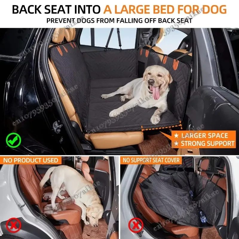 Dog Car Seat Cover Large Pet Back Seat Extender Car Backseat Protector Mat Waterproof Pet Travel Dog Carrier Hammock Hard Bottom