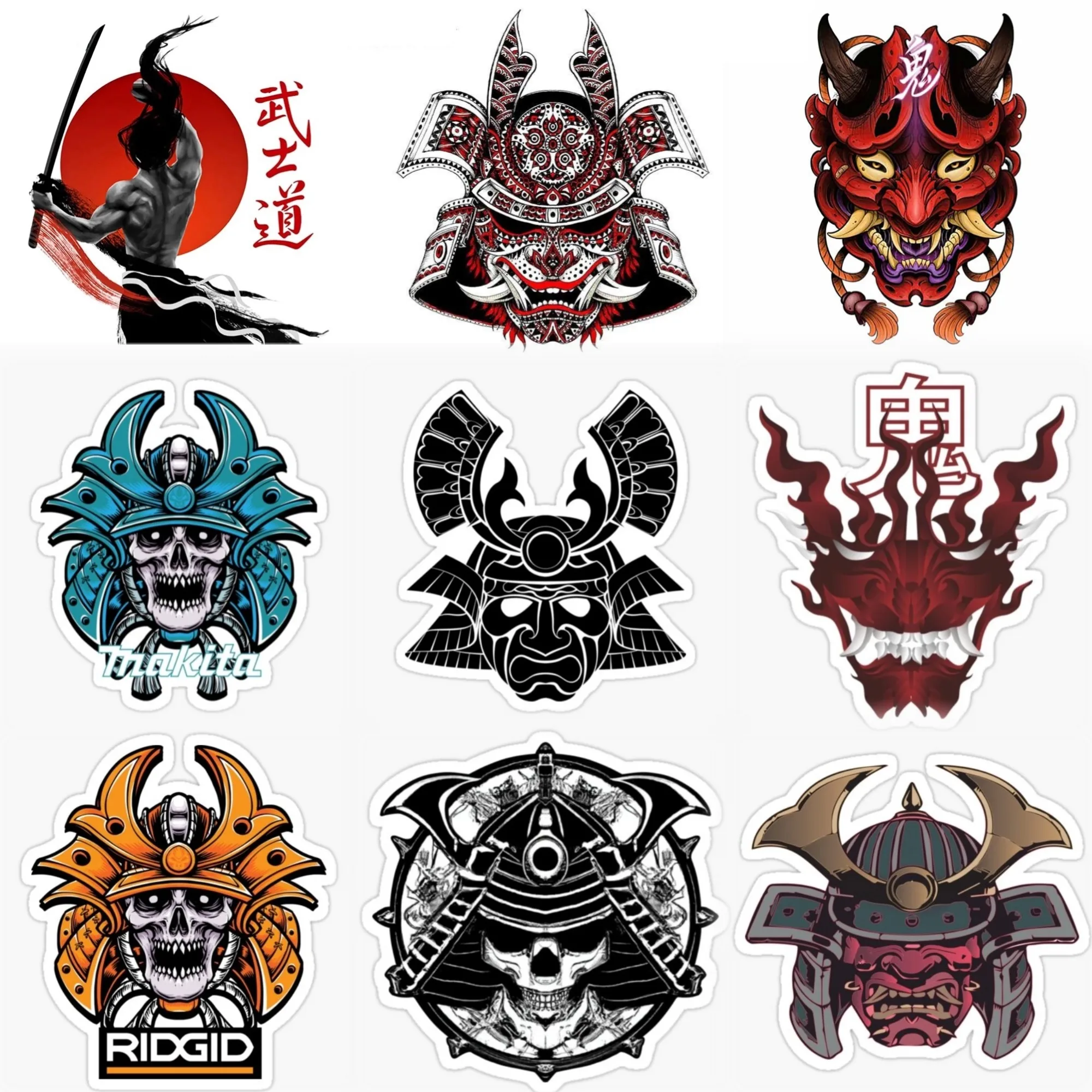 

Samurai Ninja Ghost Warrior Creative PVC Sticker for Decorate Car Bicycle Motorcycle Helmet Window Wall Fridge Decal Accessorie