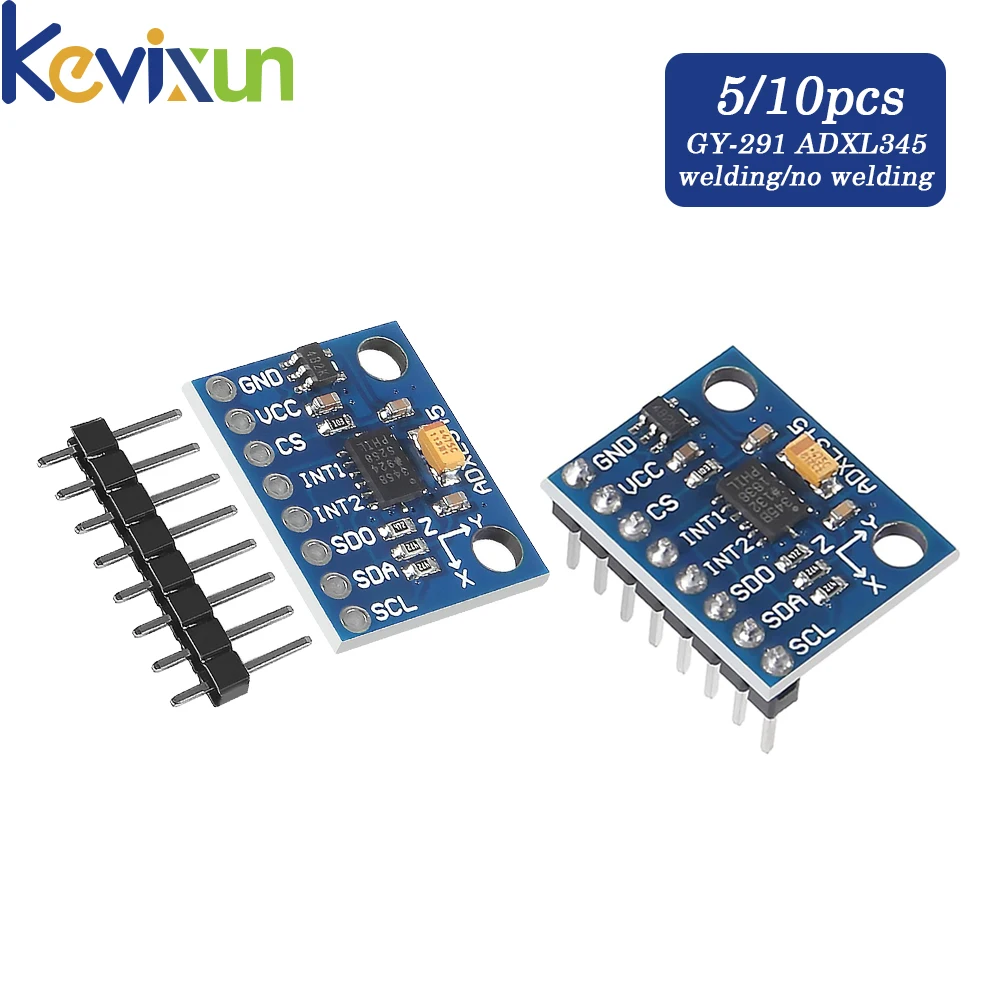 

5/10pcs Hot sale GY-291 ADXL345 Digital triaxial acceleration of gravity inclination Module IIC / SPI transmission For Arduino