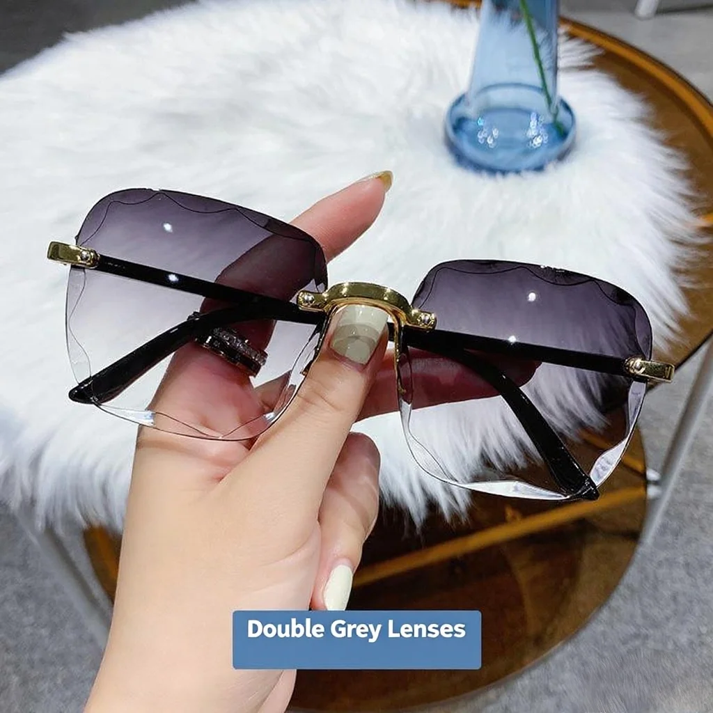 New Fashion Korean Frameless glasses, Internet Celebrity Style Personality Street Shooting glasses Anti-ultraviolet glasses; 202