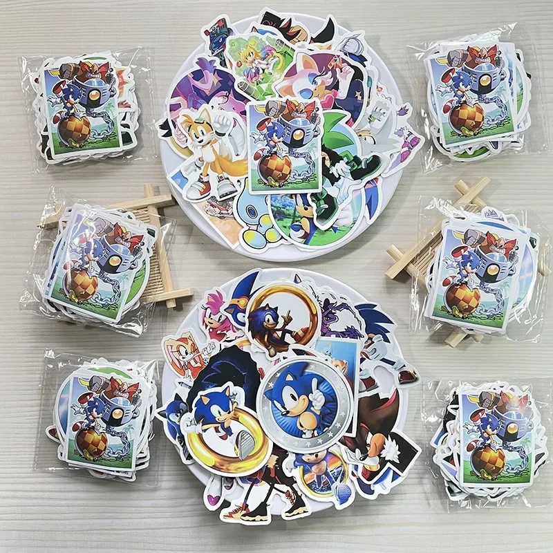 50pcs Sonic The Hedgehog Sticker Stationery Box Notebook Water Cup Suitcase Refrigerator Waterproof Removable Graffiti Sticker