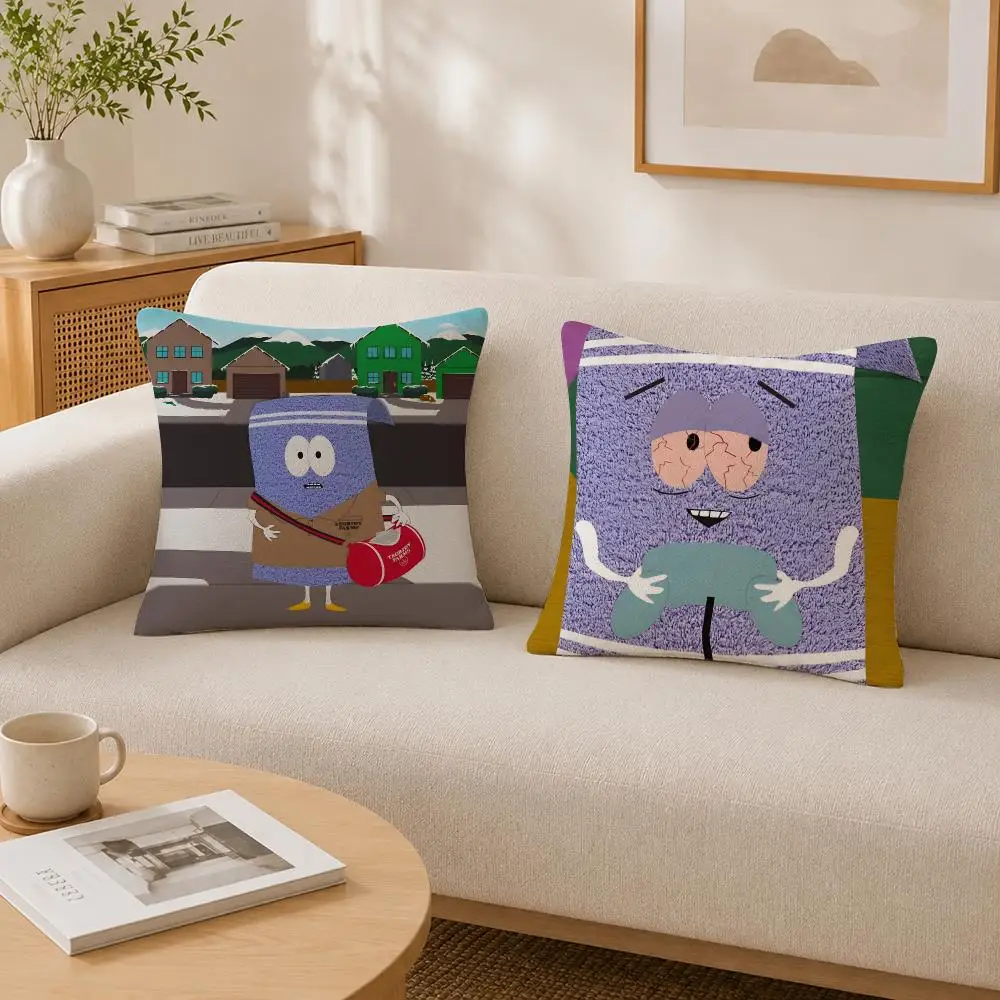 Funny Towelie Cushion Cover Soft Fluffy Short Plush  Pillow Case Throw Decorative Cushion Covers for Sofa Bedroom Home Decor
