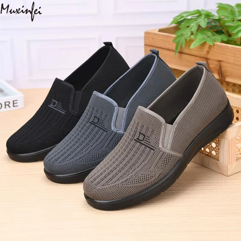2026 Spring New Men's Casual Shoes Soft Soled Breathable Cloth Shoes Mesh Casual Non Slip Men's Single Shoes