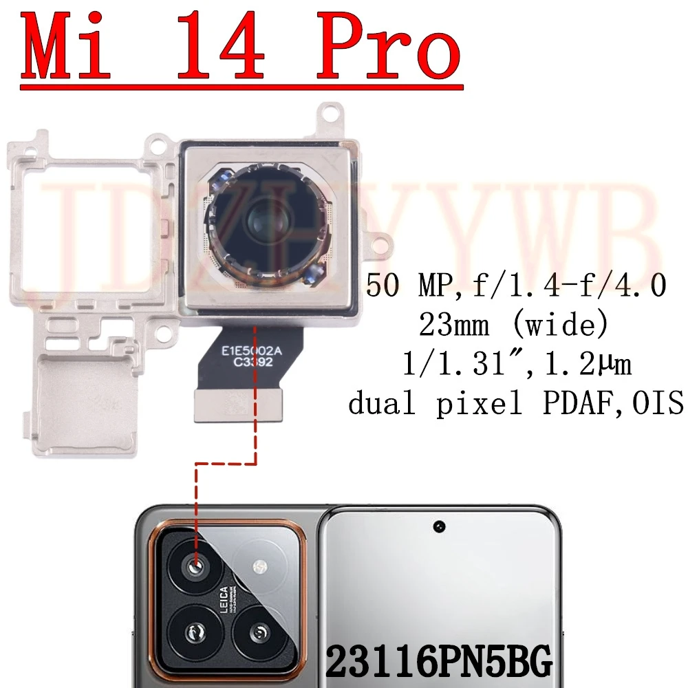 Front Rear Camera For Xiaomi Mi 14 Pro 14Pro Fronral Selfie Wide Telephoto Main Back Facing Camera Module Flex Cable