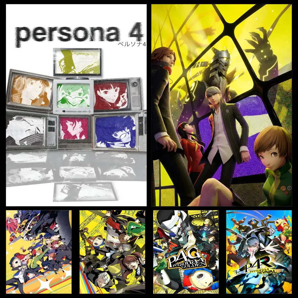 Game Persona 4 P4G Yu Narukami Golden Poster PP Self Adhesive Decorative HD For Garage Gaming Room Living Room Gift