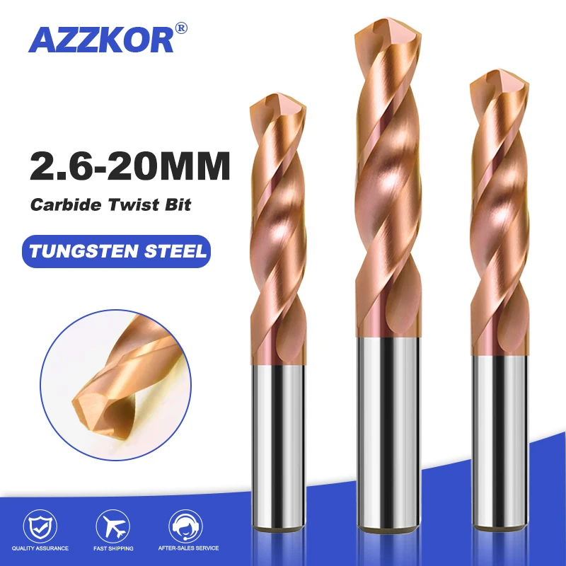 Carbide Alloy 3D Drill Tungsten Steel Super Hard Stainless Twist Bit Straight Handle Solid Interval Bronze For CNC Metal 150mm