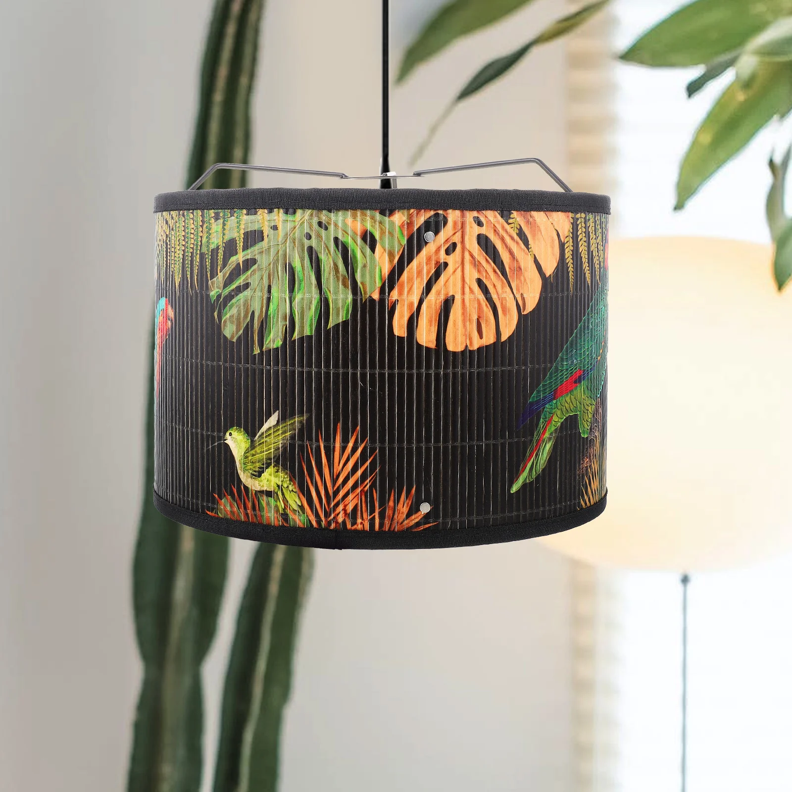 

Bamboo Retro Lampshade Creative Durable Hanging Light Cover for Bedroom Dining Room Home Decor Vintage Style Bamboo Lamp Cover