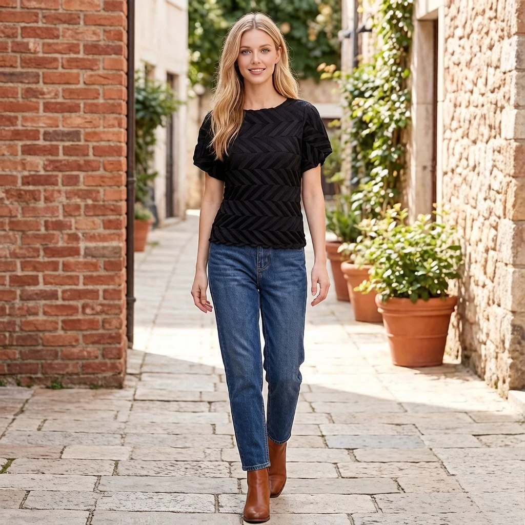 

Miyake Pleated Summer New Arrival 2026 Women's Round Neck Short Sleeve Loose-Fit Pleated Fashion T-Shirt Plus Size Women's Wear