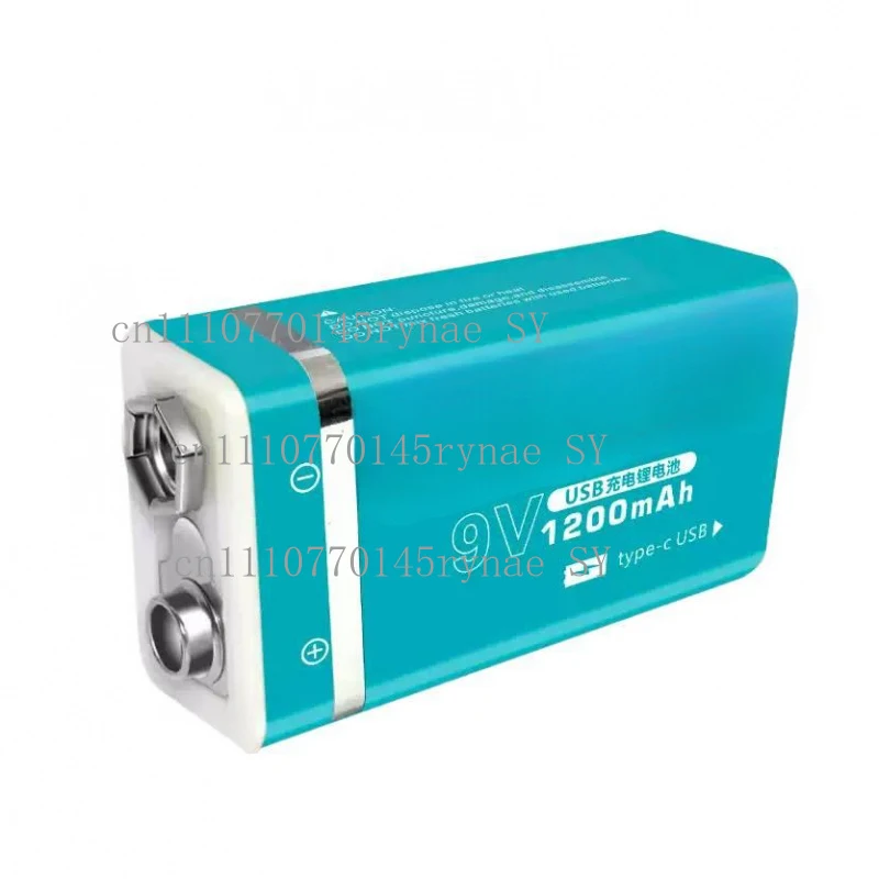 1200mAh 9V USB Rechargeable Li-ion Battery for Smoke Alarm Microphone Guitar Multimeter Detector Long Lasting with USB Cable