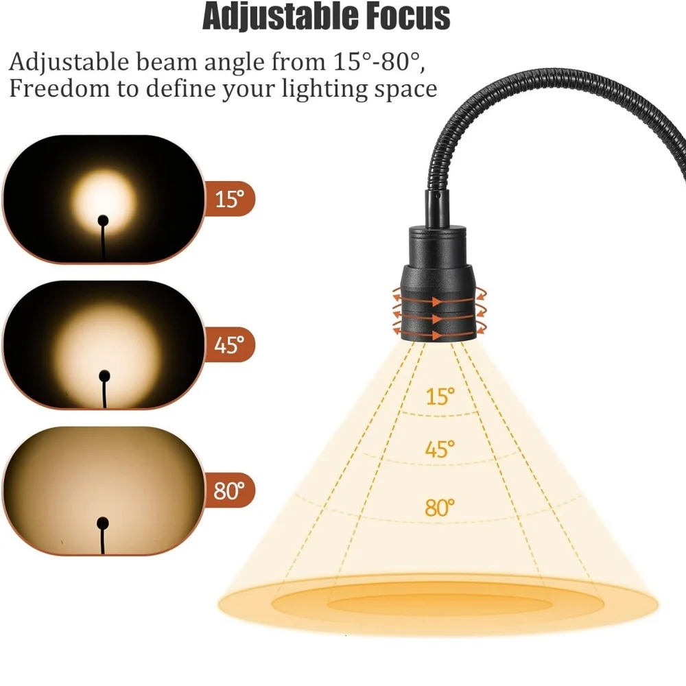 Imagem -02 - Zoomable Luzes de Leitura Led com Braçadeira Usb Livro Luz Flexível Gooseneck Ler a Noite Lâmpada Livro Ajustável Studing Leitura Lâmpada