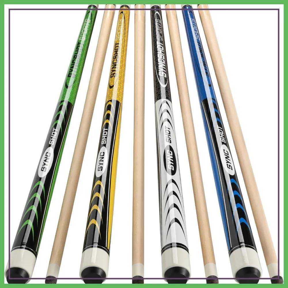 

Maple Wood Billiard Cue Set 5/4/1, 48-58 Inch Pool Sticks for Adults, 15-21oz for Professional Bar Home Hall Table Sport