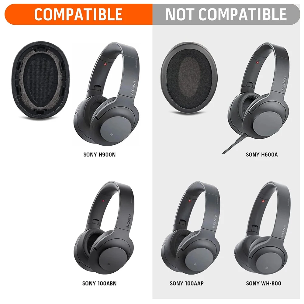 Replacement Ear Pads for Sony WH-H900N Headphones Earpads Cushions for Sony WH900N MDR-100ABN Headset Softer Protein Leather