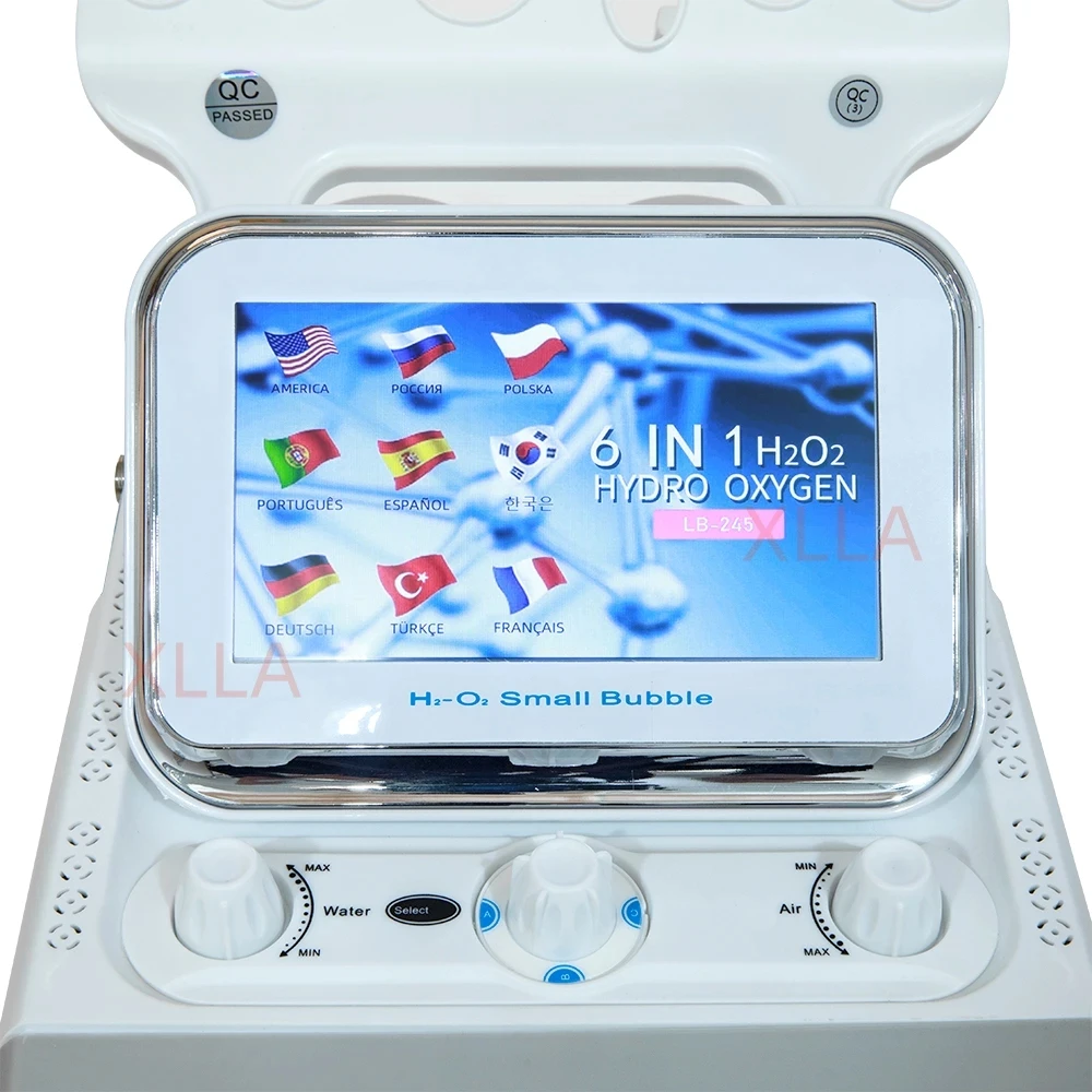 Latest 6 in1 H2-O2 Hydro Dermabrasion RF Bio-lifting Spa Facial Hydro Facial Microdermabrasion Water Dermabrasion Beauty machine