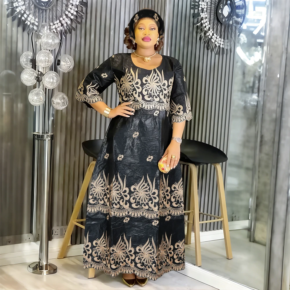 

African Dresses For Woman Traditional Dress Turkey Dress Abaya Embroidery Church Robe Bazin Riche Luxury Elegant Africa Clothing