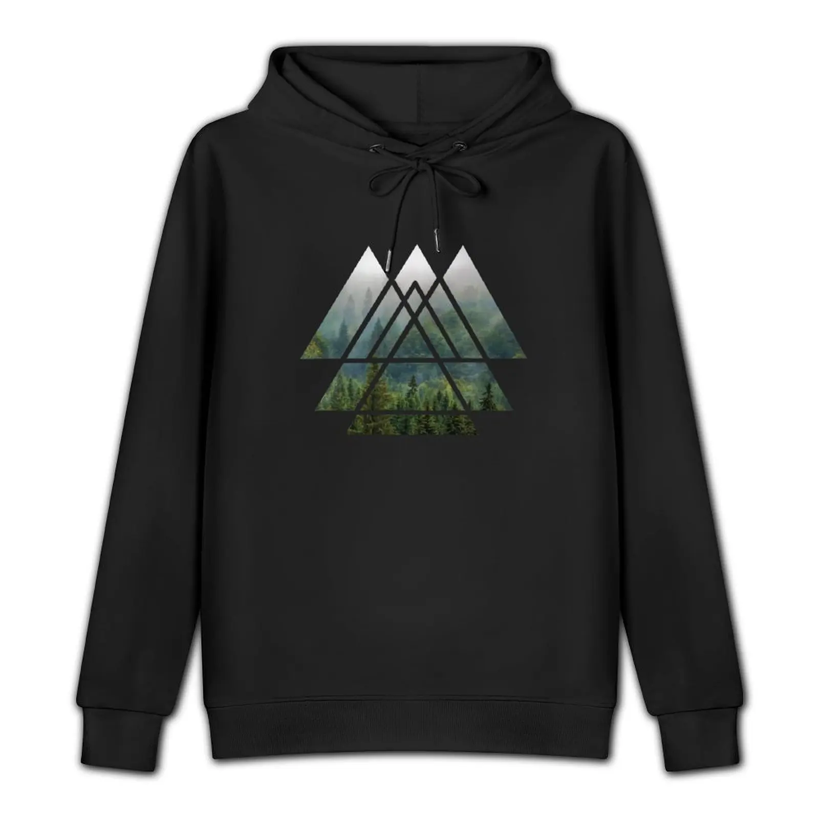 Sacred Geometry Triangles - Misty Forest Pullover Hoodie blouse mens clothes korean style clothes tracksuits