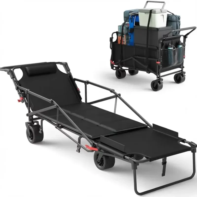 for Heavy Collapsible Wagon Cart 240L Large Capacity Foldable Utility Cart with Wheels 3-in-1 Folding Sports Grocery