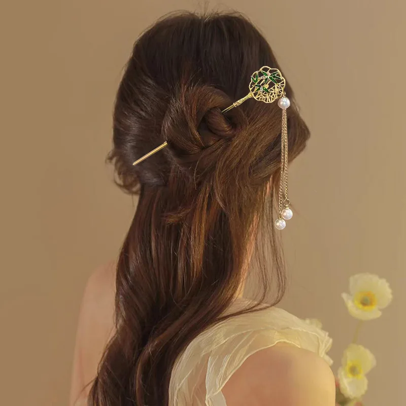 

Traditional Chinese Hairpin Hair Jewelry Gift for Women Vintage Hair Clip Step Shake Hairpin Set Hanfu Cosplay Wedding Decor