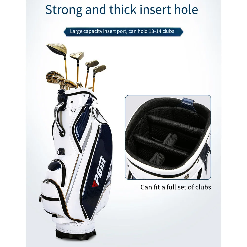 PGM Golf Bag PU Fabric is Waterproof Scratch-Resistant With Large Capacity it Can Hold 13-14 Clubs